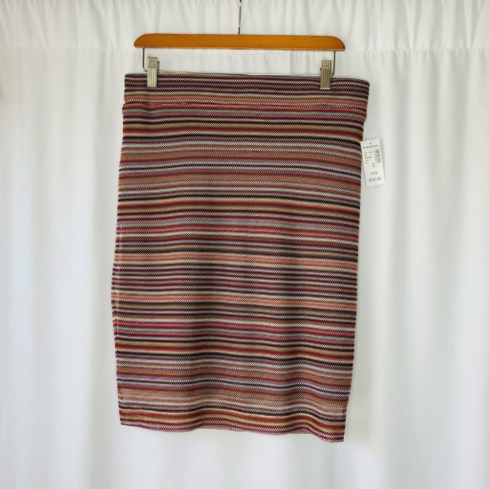 Roz & Ali Women Striped pencil Skirt Size M NWT